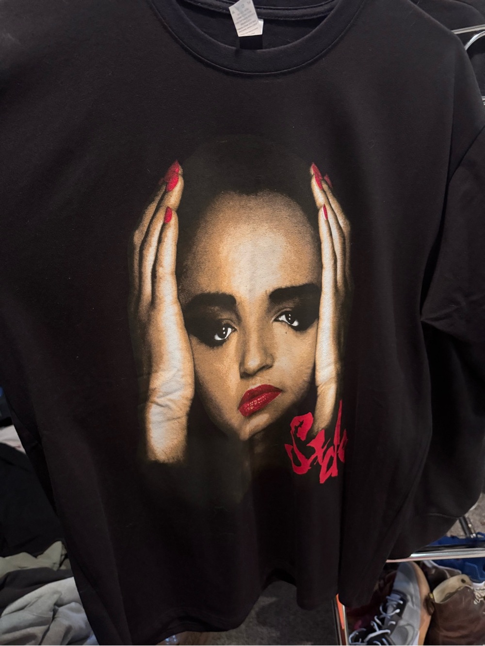 Black Sade Graphic Women’s Tee with Red Accent NWOT